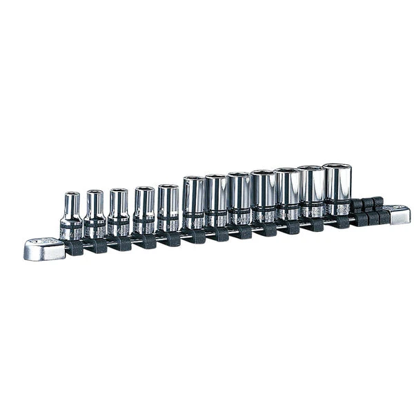 Nepros 3/8"sq. Semi-Deep Socket Set (6pt.) Metric (12pcs)